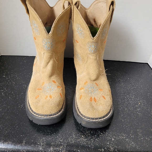 Roper Suede Ankle Boots with Blue and Orange Embroidery - Picture 2 of 9